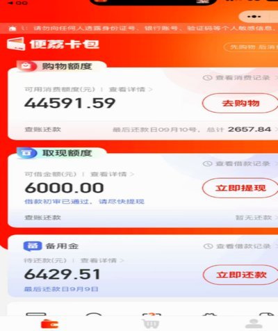 羊小咩购物额度提现秒到